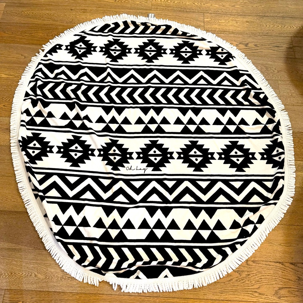 Circle of Paradise Boho Beach Blanket By ohlay 60” diameter